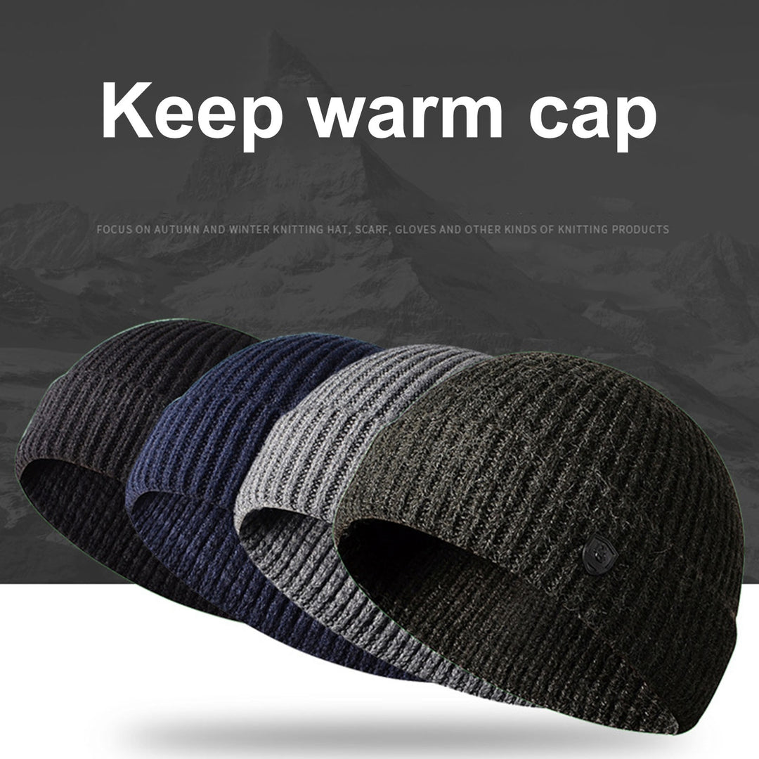 Autumn Winter Warm Knitted Hat Men Women Solid Color Ribbed Beanies Hat Outdoor Windproof Thick Hiking Cycling Hat Image 10