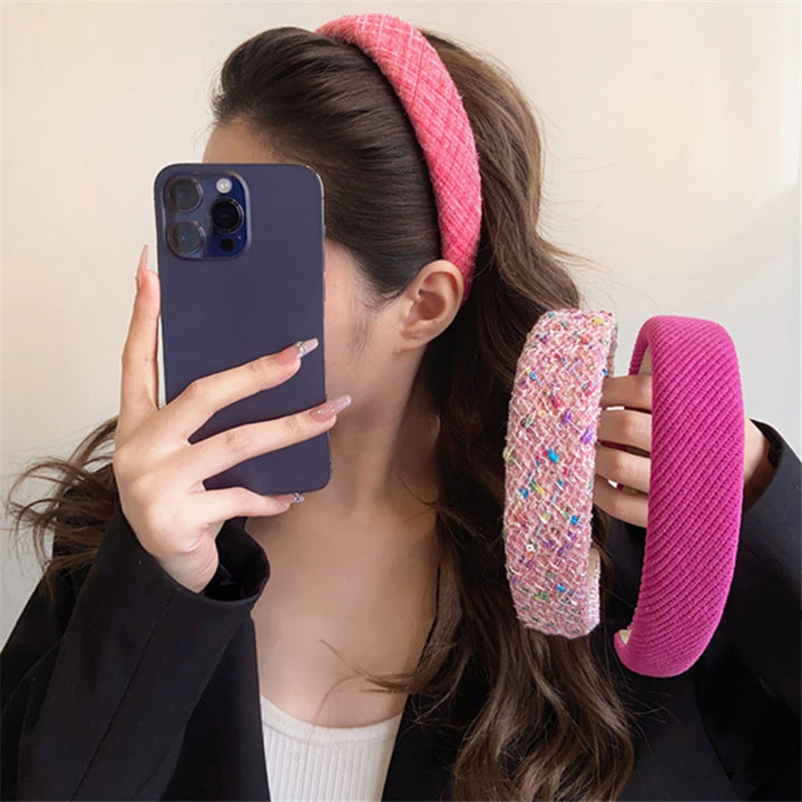 Women Headband Wide Band Elastic Anti-slip Regular Fit Yarn Sponge Bath Cooking Face Washing Hair Organizarion Tool Hair Image 9