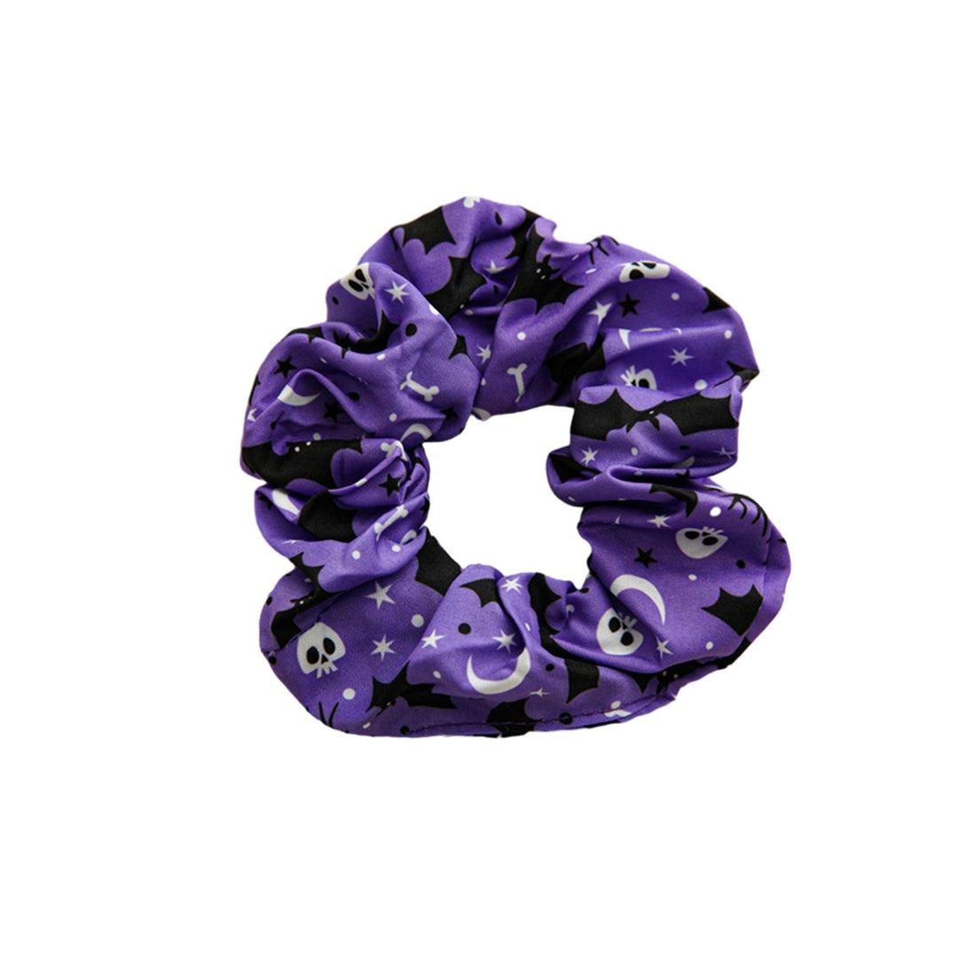 Hair Ring Elegant Halloween Pumpkin Hair Scrunchies Bright Color Stylish Elastic Hair Accessories for Women Image 4