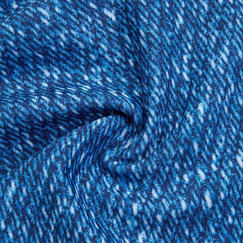 Allover Blue Print Ruffled Hem 2 Piece Set TankiniScoop Neck Spaghetti Strap High Stretch SwimsuitsWomens Swimwear and Image 3