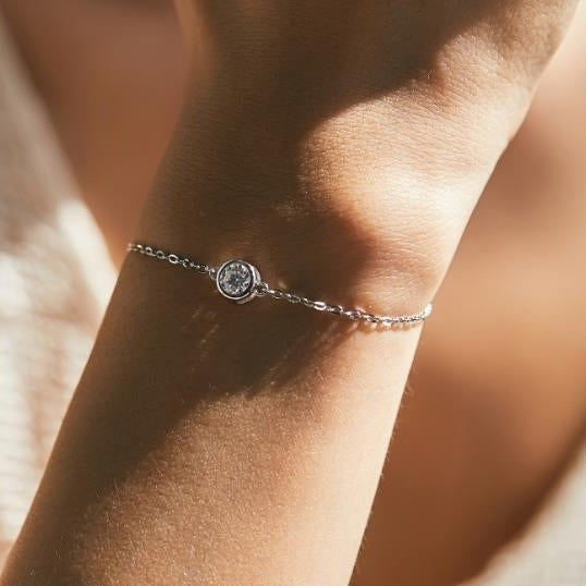 50 cent Mosang diamond s925 sterling silver classic minimalist thin bracelet with versatile design and charm Image 1