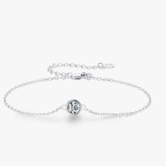 50 cent Mosang diamond s925 sterling silver classic minimalist thin bracelet with versatile design and charm Image 2