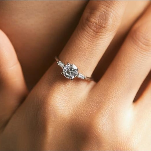 1 carat Mosan diamond s925 sterling silver sparkling diamond set ring for female actress elegant temperament Instagram Image 1