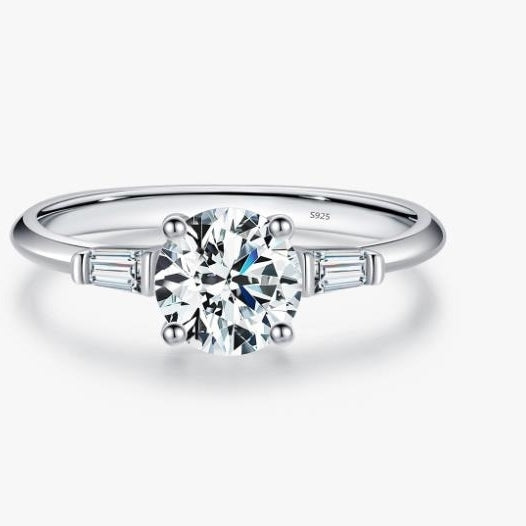1 carat Mosan diamond s925 sterling silver sparkling diamond set ring for female actress elegant temperament Instagram Image 2