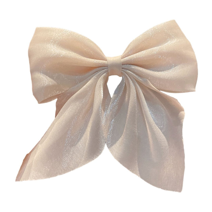 Hairpin Elegant Satin Hair Bow Clips Elastic Sturdy Fixing Women Stylish Gentle Hair Accessory for Delicate Hairstyles Image 1