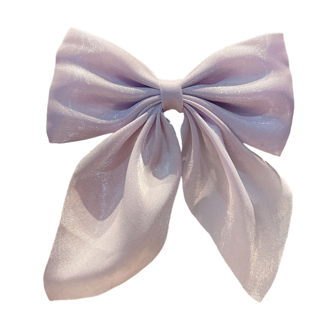 Hairpin Elegant Satin Hair Bow Clips Elastic Sturdy Fixing Women Stylish Gentle Hair Accessory for Delicate Hairstyles Image 4