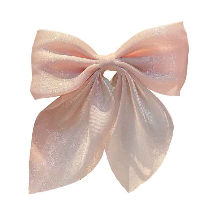 Hairpin Elegant Satin Hair Bow Clips Elastic Sturdy Fixing Women Stylish Gentle Hair Accessory for Delicate Hairstyles Image 1