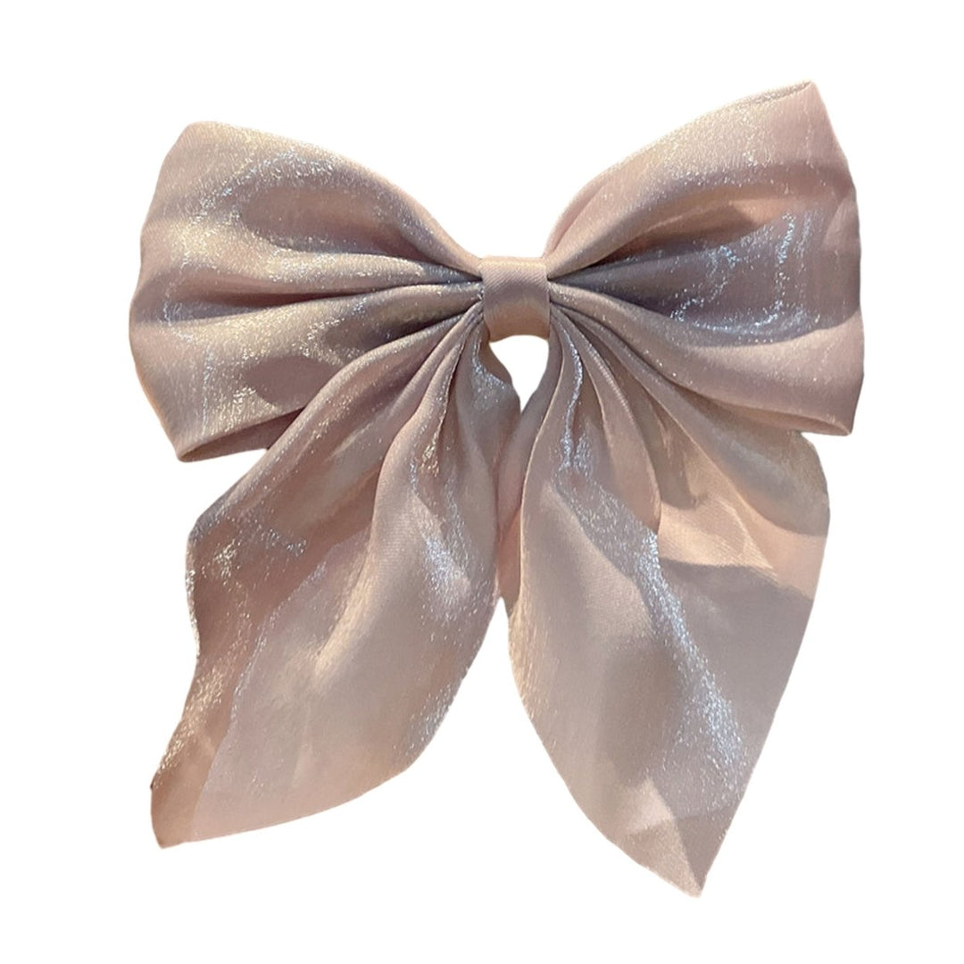 Hairpin Elegant Satin Hair Bow Clips Elastic Sturdy Fixing Women Stylish Gentle Hair Accessory for Delicate Hairstyles Image 1