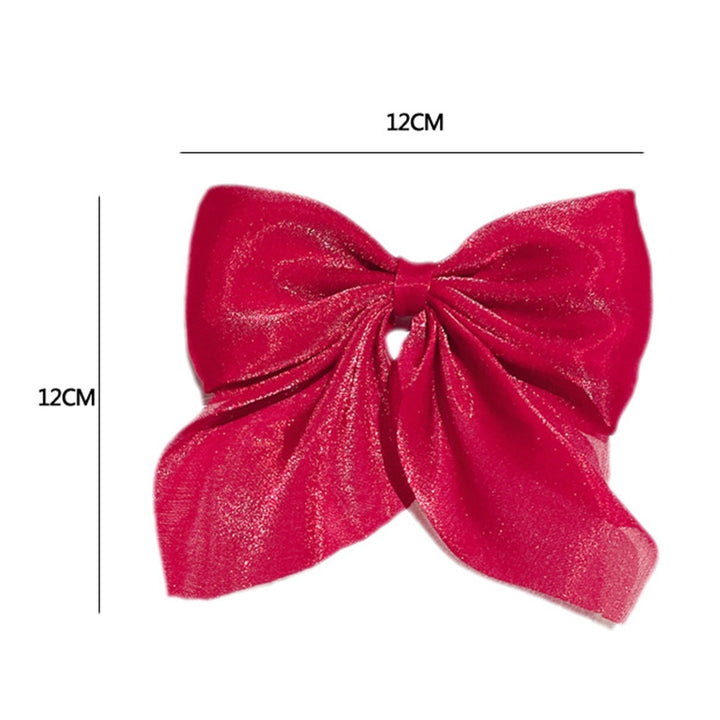 Hairpin Elegant Satin Hair Bow Clips Elastic Sturdy Fixing Women Stylish Gentle Hair Accessory for Delicate Hairstyles Image 12