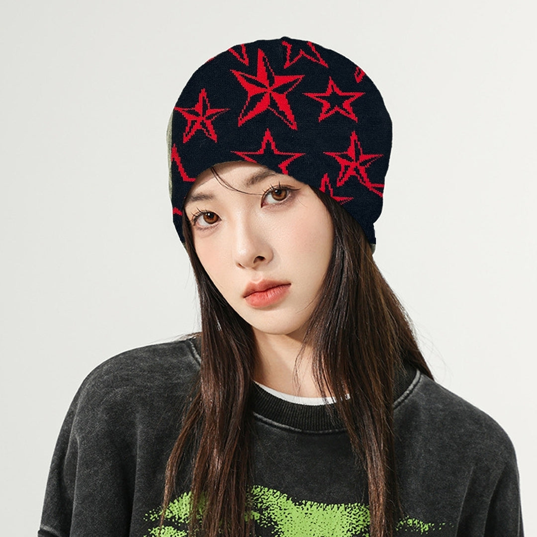 Unisex Knitted Hat Ultra-Thick Windproof Super Soft Lightweight High Elastic Star Print Winter Warm Hat Image 11