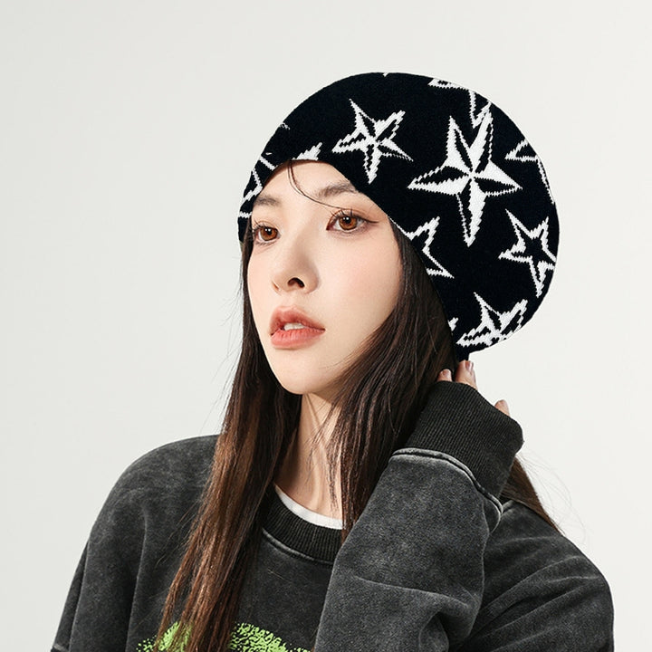 Unisex Knitted Hat Ultra-Thick Windproof Super Soft Lightweight High Elastic Star Print Winter Warm Hat Image 12