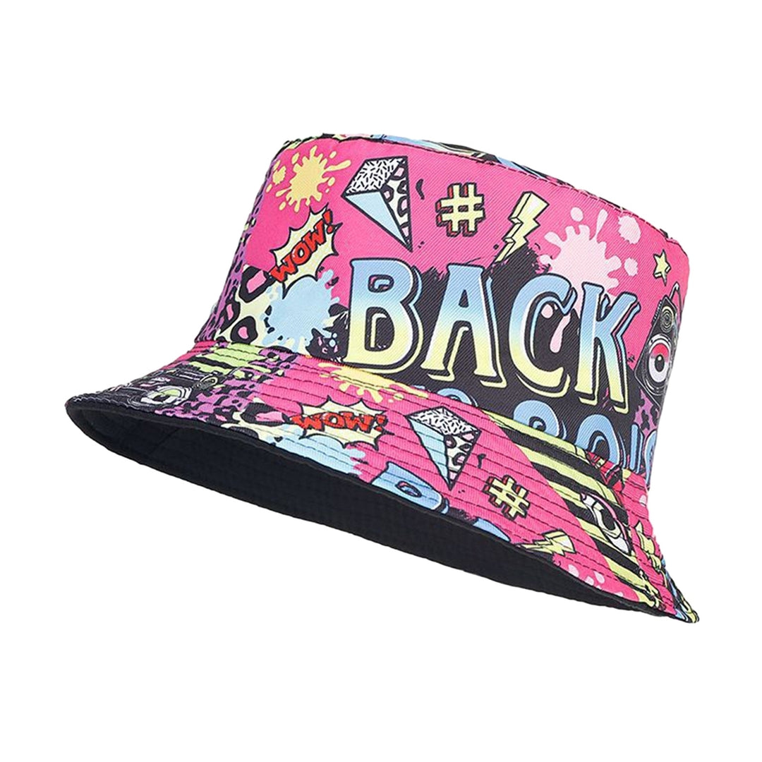 Retro Bucket Hat Graffiti Pattern Double-sided Wearable Basin Hat Summer Beach Travel Outdoor Sun Hat Men Women Image 6