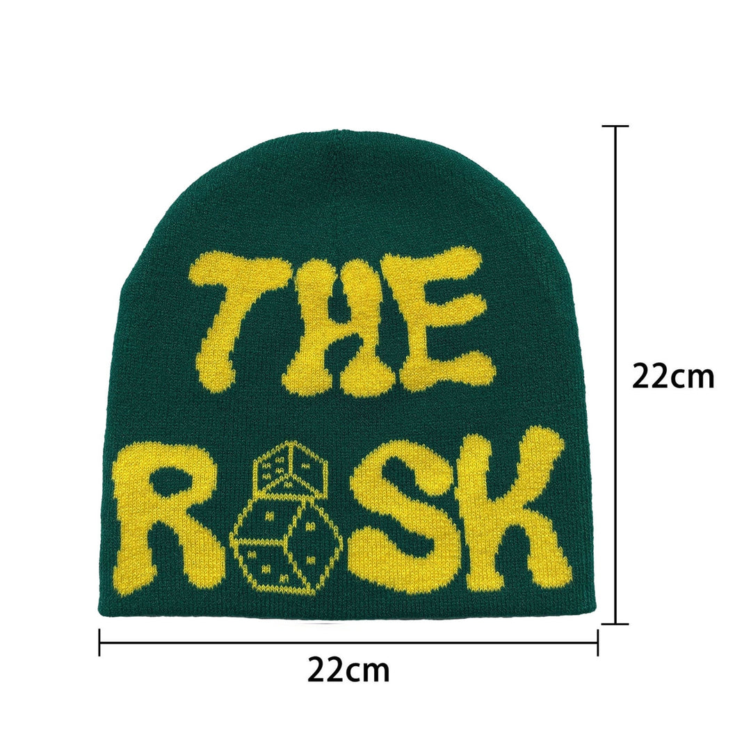 Men Women Knitting Beanie Hat Letter Dice Jacquard Print Hip Hop Style Warm Winter Couple Elastic Knitting Hat Image 11