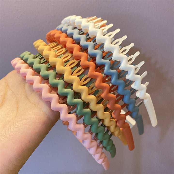 Korean Style Long Toothed Headwear Frosted Candy Color Anti-slip Geometric Girl Hair Hoop Hair Accessories Image 10