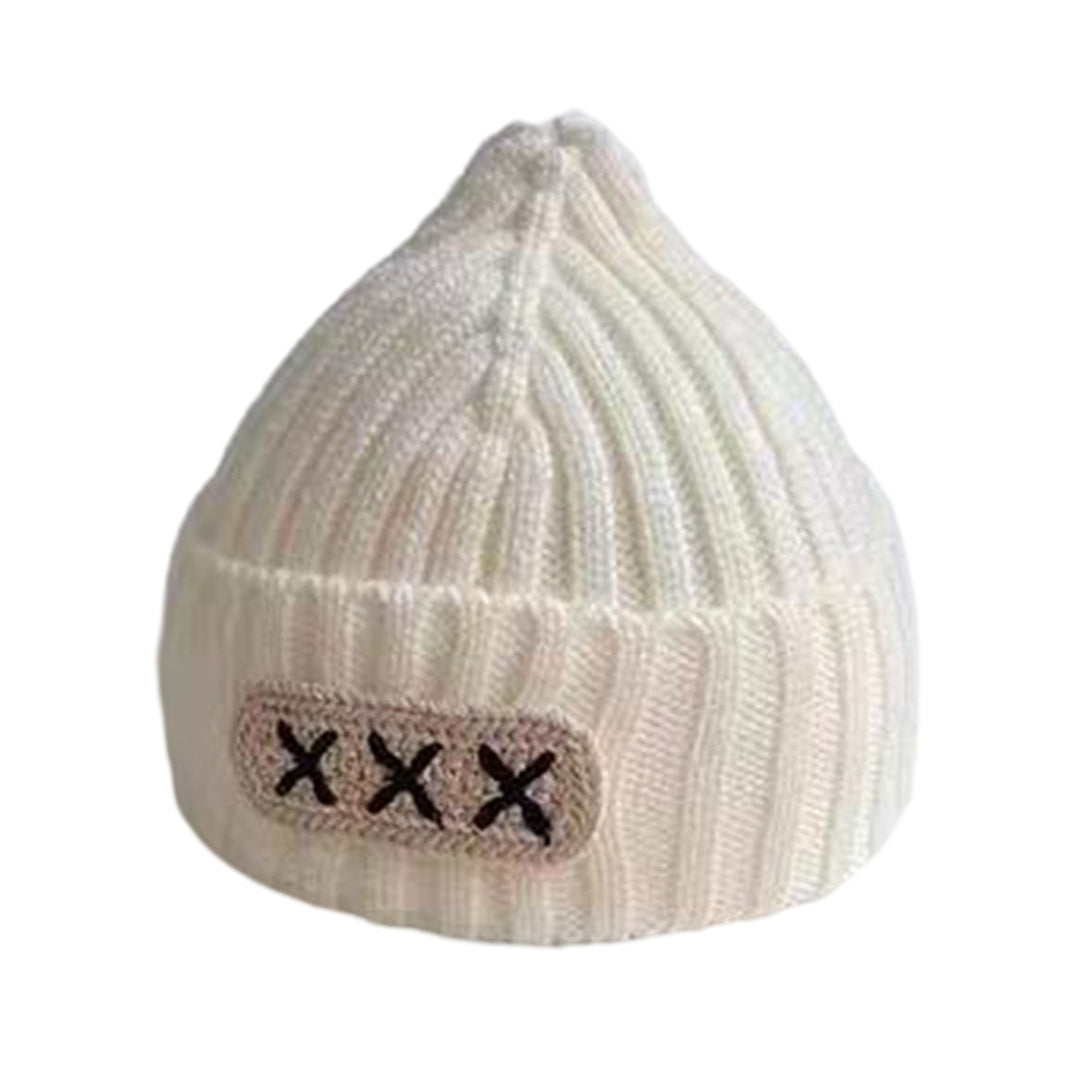 Baby Knitted Hat Thick Elastic Soft Regular Fit Unisex Anti-slip Warm Cold Resistant Striped Texture Decorative Children Image 4