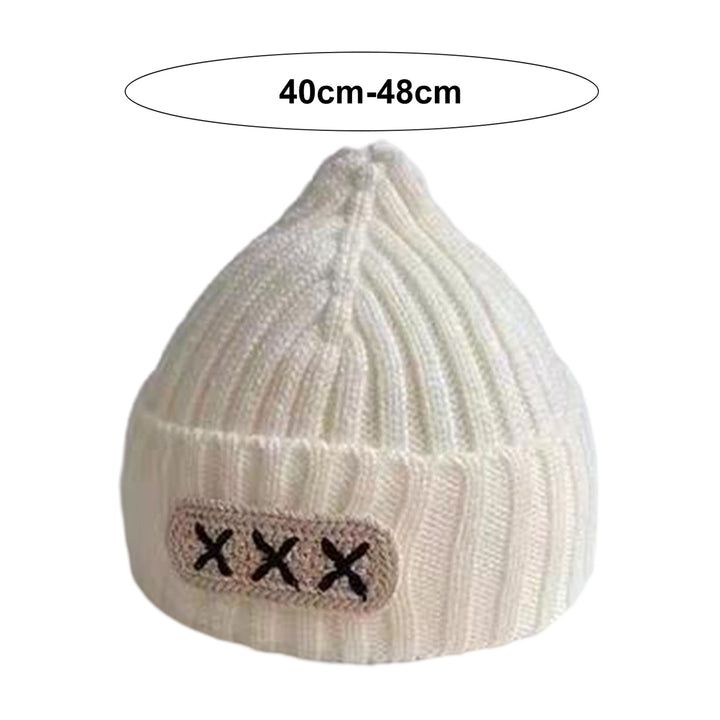Baby Knitted Hat Thick Elastic Soft Regular Fit Unisex Anti-slip Warm Cold Resistant Striped Texture Decorative Children Image 10