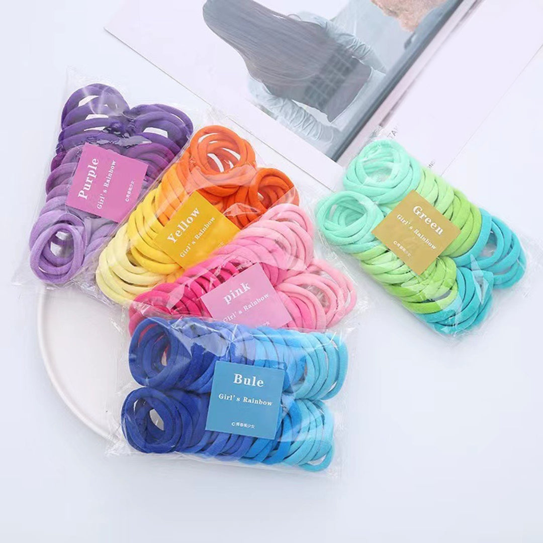 38Pcs Gradient Color Elastic Hair Ties Women Simple Seamless Soft Hair Bands Ponytail Holder Headdress Hair Accessories Image 8