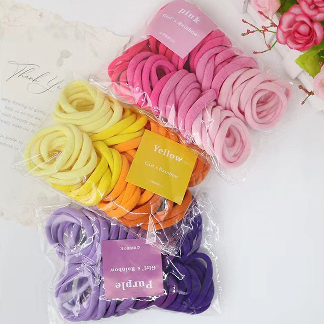 38Pcs Gradient Color Elastic Hair Ties Women Simple Seamless Soft Hair Bands Ponytail Holder Headdress Hair Accessories Image 9