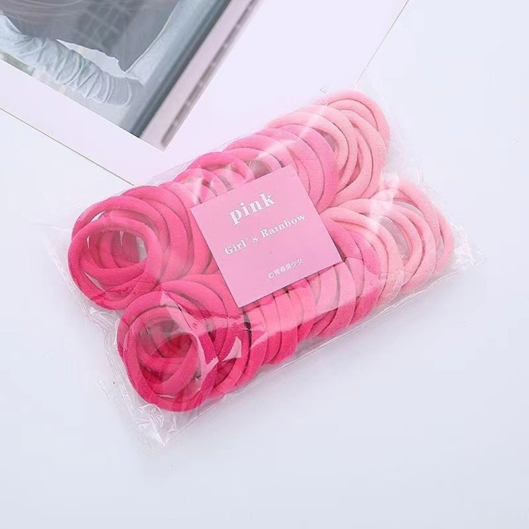 38Pcs Gradient Color Elastic Hair Ties Women Simple Seamless Soft Hair Bands Ponytail Holder Headdress Hair Accessories Image 12