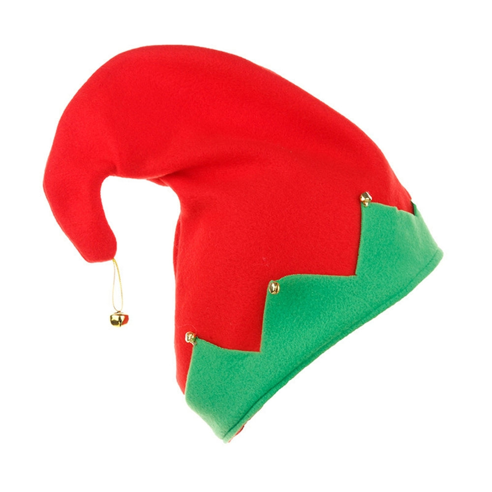 Christmas Elf Hat Adult Kids Color Matching Festive Year Christmas Party Photo Prop Little Bell Pendant Winter Cap Image 2