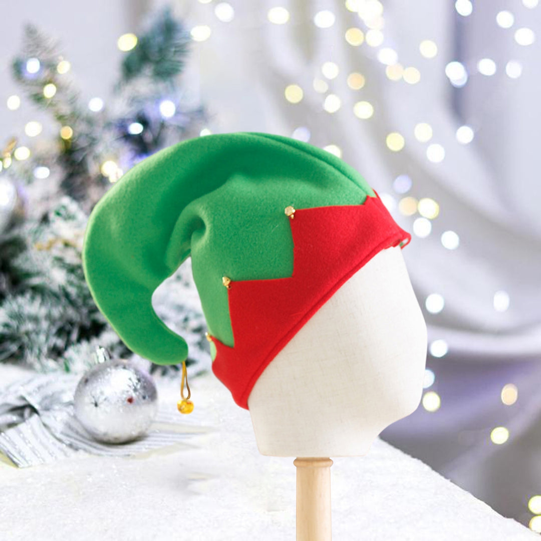 Christmas Elf Hat Adult Kids Color Matching Festive Year Christmas Party Photo Prop Little Bell Pendant Winter Cap Image 8