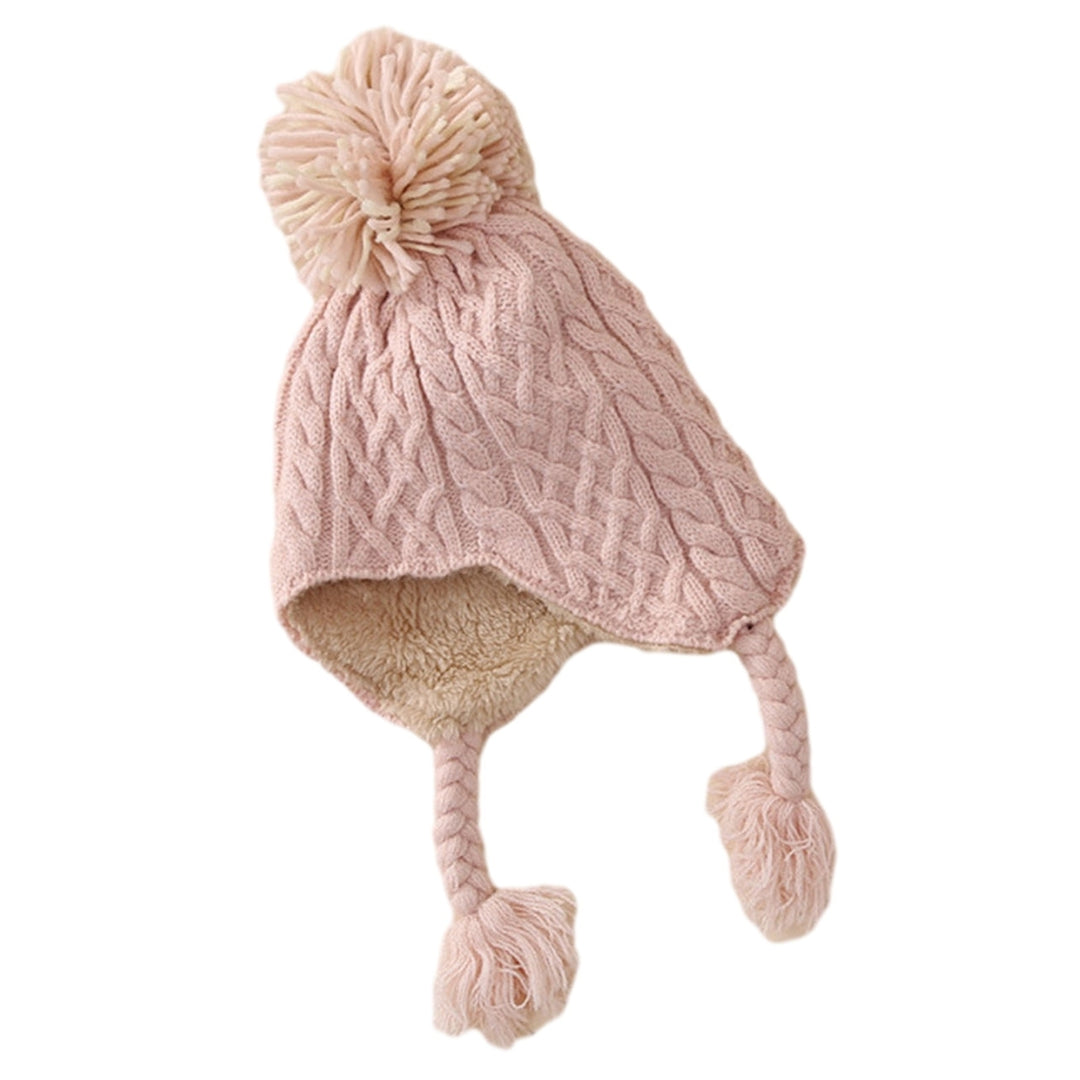 Newborn Baby Hat Windproof Solid Color High Elasticity Ultra-Thick Ear Protection Winter Warm Infant Knitted Beanie Image 3