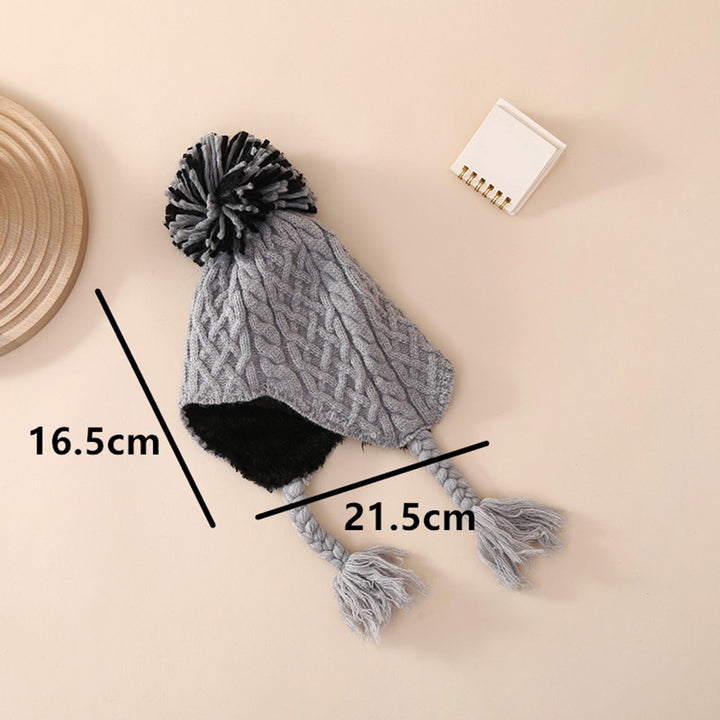 Newborn Baby Hat Windproof Solid Color High Elasticity Ultra-Thick Ear Protection Winter Warm Infant Knitted Beanie Image 8
