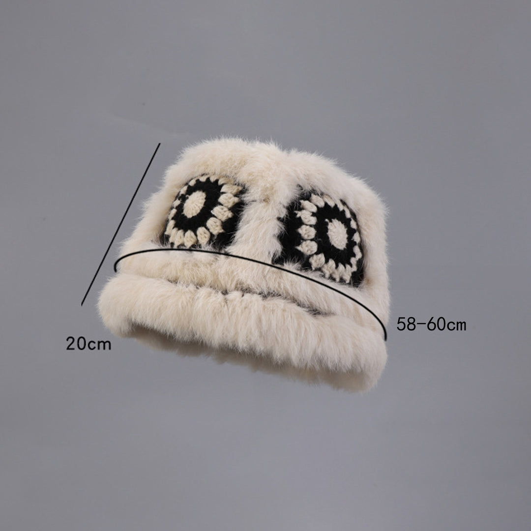 Women Autumn Winter Cute Handmade Knitting Plush Hat Tiger Head Shape Imitation Rabbit faux Trim Cute Woolen Hat Image 12