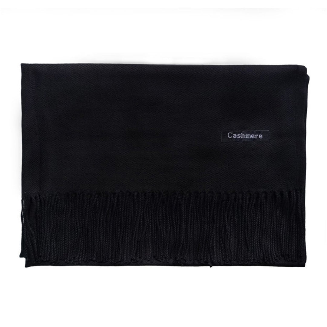 Women Fall Winter Scarf Thickened Faux Cashmere Tassel Soft Wide Long Cozy Windproof Cold Resistant Decorative Women Image 1