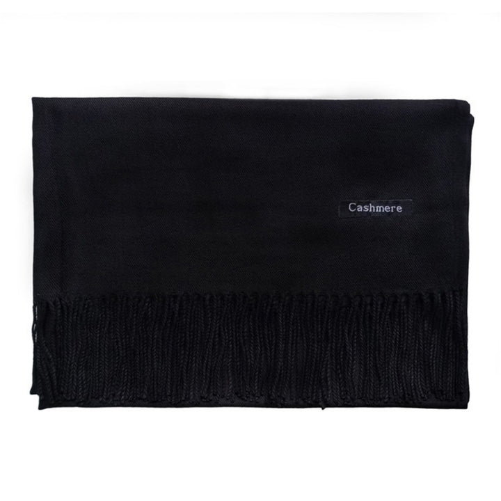 Women Fall Winter Scarf Thickened Faux Cashmere Tassel Soft Wide Long Cozy Windproof Cold Resistant Decorative Women Image 1