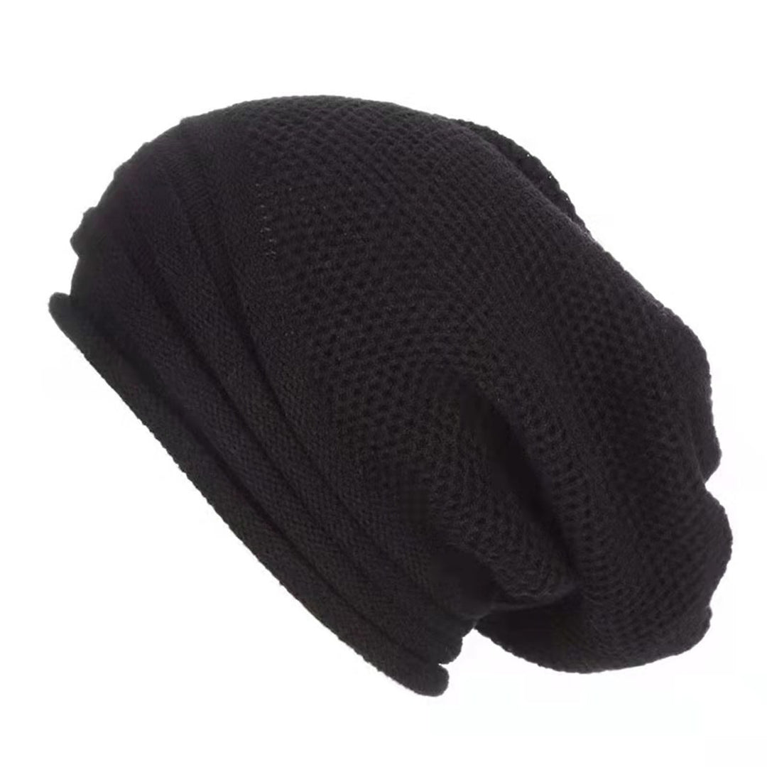 Unisex Fall Winter Hat Baggy Solid Color No Brim Knitted Elastic Soft Warm Regular Fit Washable Warm Cozy Windproof Image 2