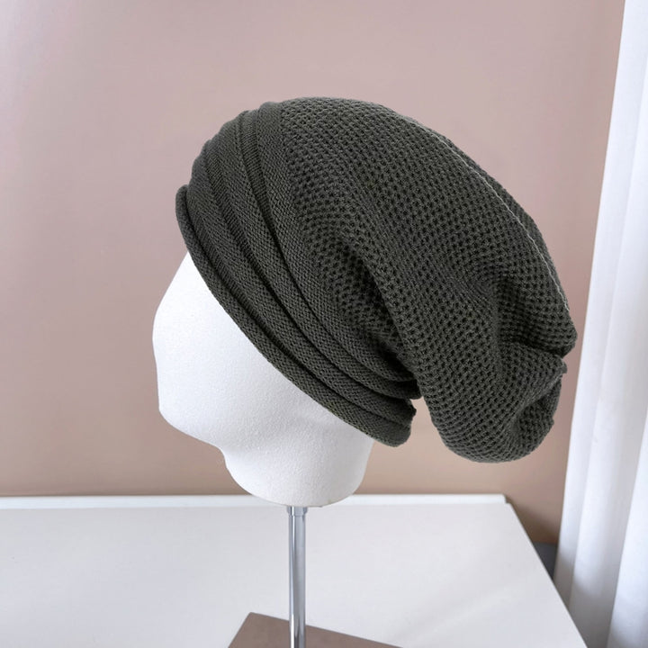 Unisex Fall Winter Hat Baggy Solid Color No Brim Knitted Elastic Soft Warm Regular Fit Washable Warm Cozy Windproof Image 11