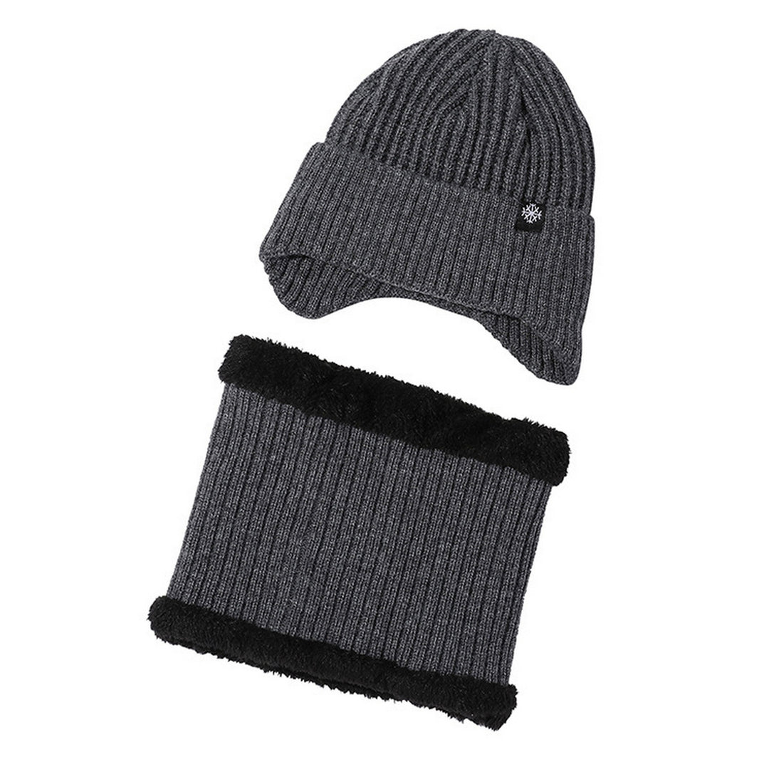 Winter Hat Scarf Set Thick Soft Cozy Unisex Plush Neck Wrap Cold Resistant Thermal Knitted Elastic Outdoor Cycling Image 7