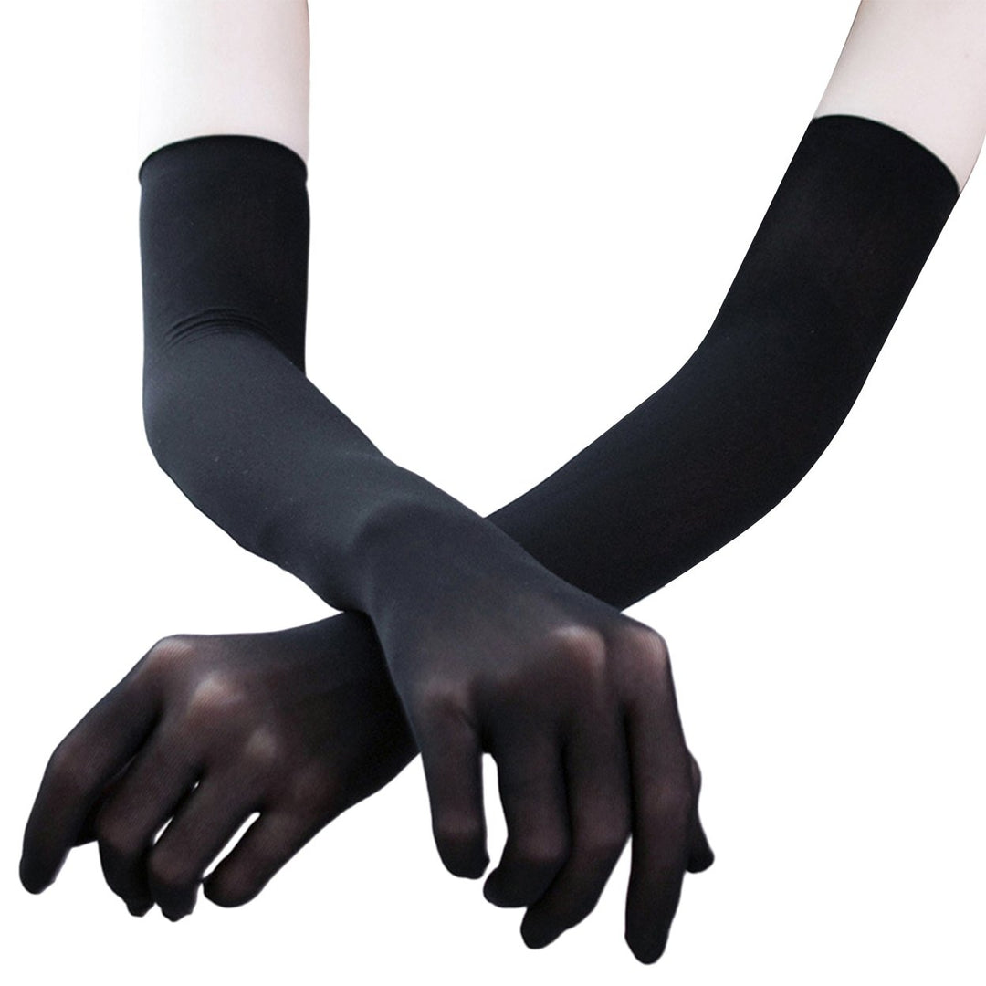 1 Pair Gloves Thin Mesh See-through Stage Performance Pole Dancing Full Fingers Breathable Soft Anti-slip Solid Color Image 1