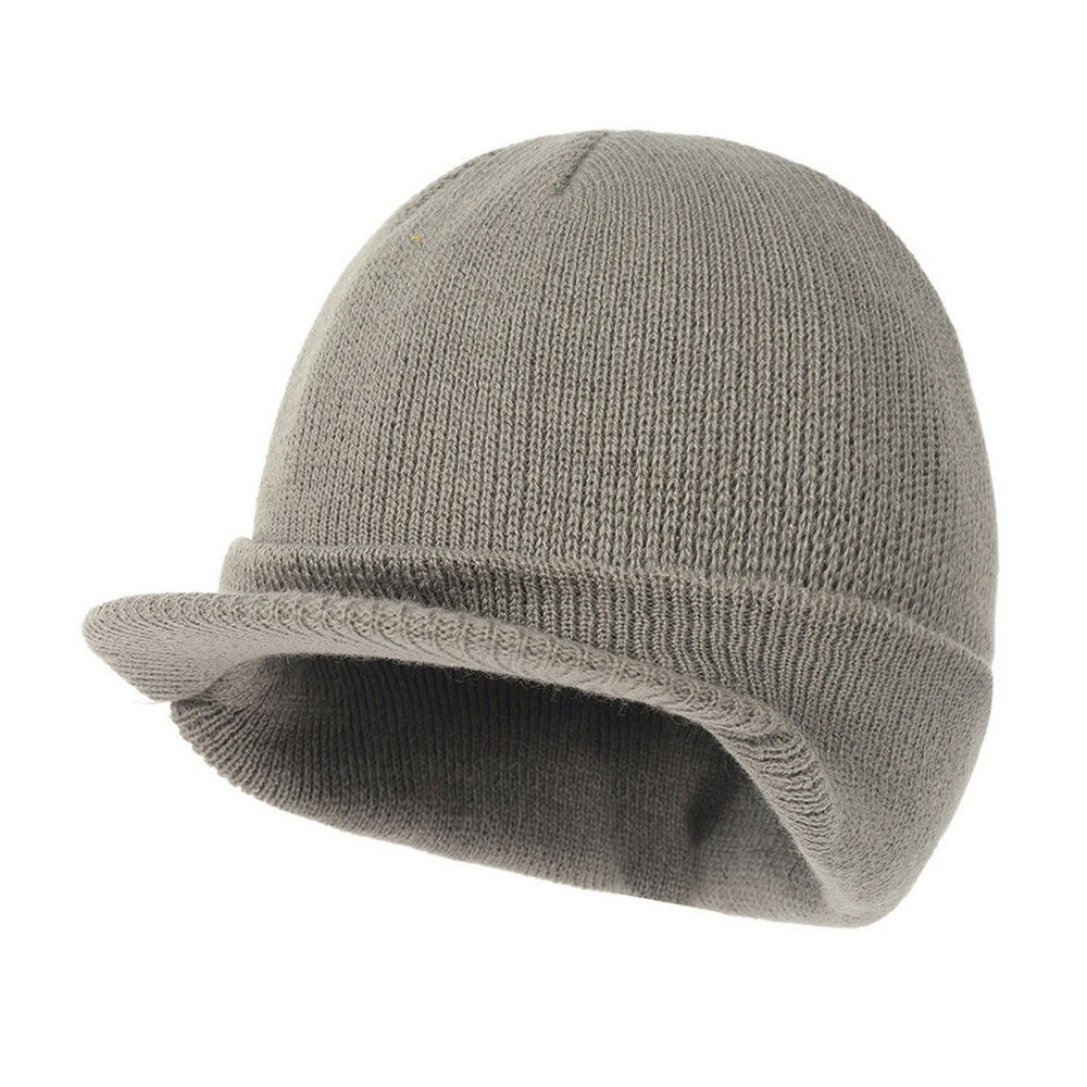 Women Winter Fall Hat Knitted Elastic Soft Warm Short Brim Solid Color Cozy Unisex Regular Fit Anti-shrink Men Cap Image 2