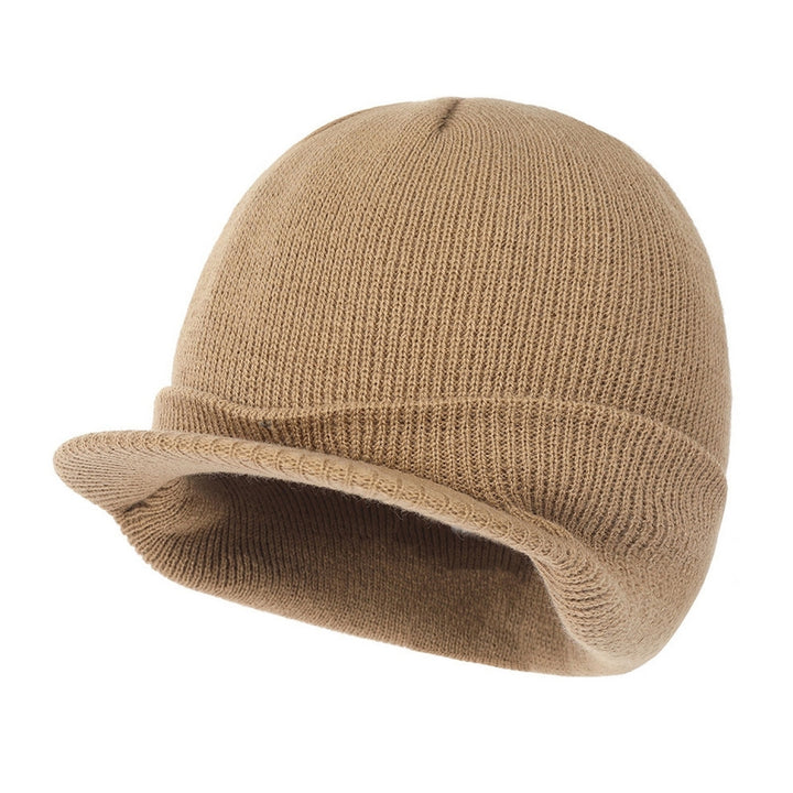 Women Winter Fall Hat Knitted Elastic Soft Warm Short Brim Solid Color Cozy Unisex Regular Fit Anti-shrink Men Cap Image 4