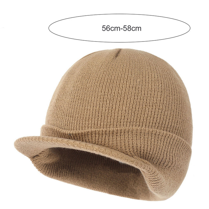 Women Winter Fall Hat Knitted Elastic Soft Warm Short Brim Solid Color Cozy Unisex Regular Fit Anti-shrink Men Cap Image 6