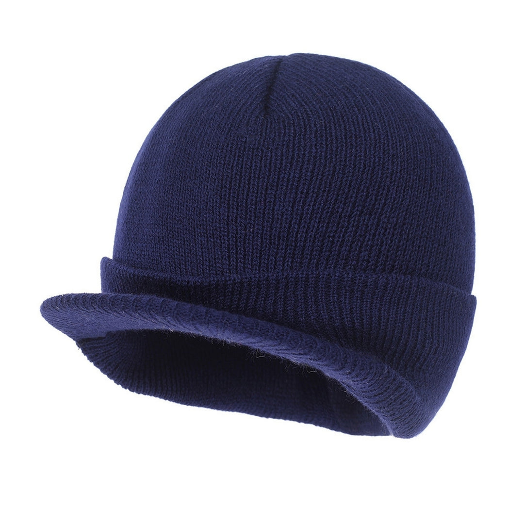 Women Winter Fall Hat Knitted Elastic Soft Warm Short Brim Solid Color Cozy Unisex Regular Fit Anti-shrink Men Cap Image 8