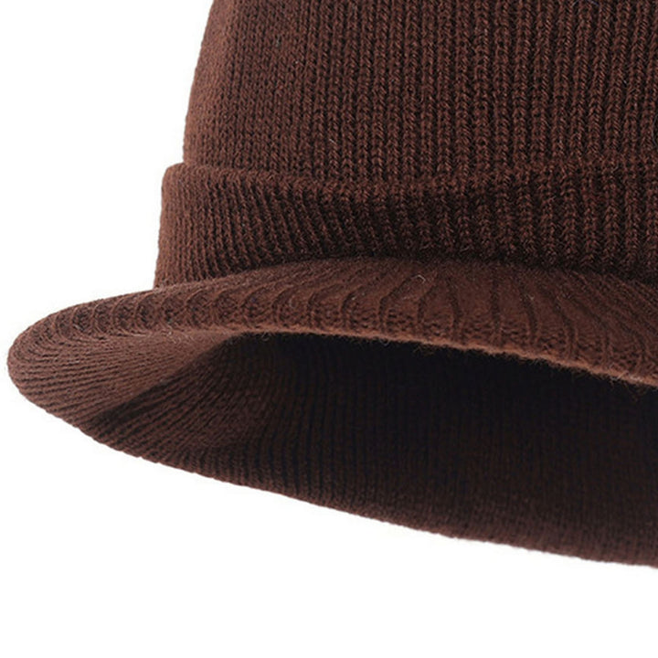 Women Winter Fall Hat Knitted Elastic Soft Warm Short Brim Solid Color Cozy Unisex Regular Fit Anti-shrink Men Cap Image 10