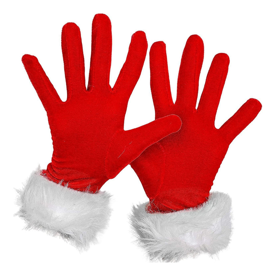 1 Pair Christmas Winter Gloves Thermal Color Matching Soft Plush Full Fingers Unisex Elastic Image 1