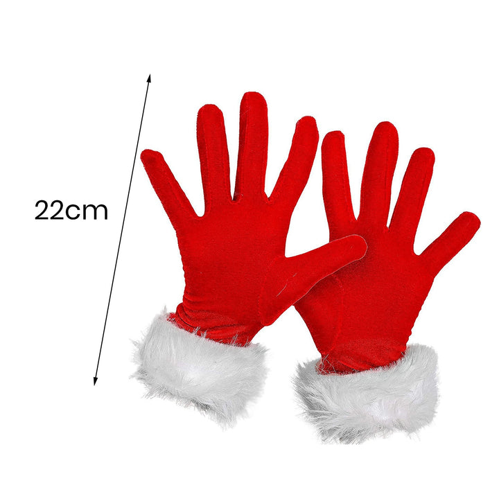 1 Pair Christmas Winter Gloves Thermal Color Matching Soft Plush Full Fingers Unisex Elastic Image 6