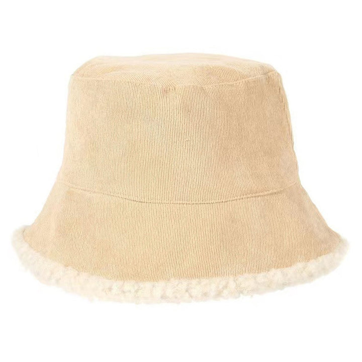 Winter Bucket Hat Cozy Faux Lambswool Double-sided Reversible Thickened Fleece Solid Color Keep Warm Fisherman Hat Image 6