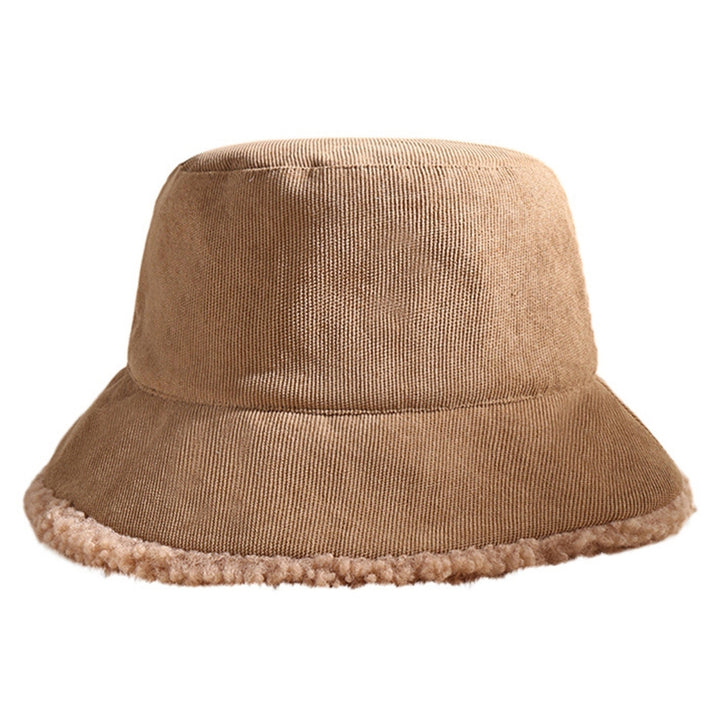 Winter Bucket Hat Cozy Faux Lambswool Double-sided Reversible Thickened Fleece Solid Color Keep Warm Fisherman Hat Image 8