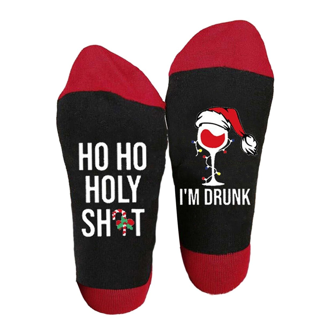 1 Pair Festive Christmas Socks Cute Snowman Bowknot Letters Print Mid Tube Winter Socks Holiday Gift Image 6