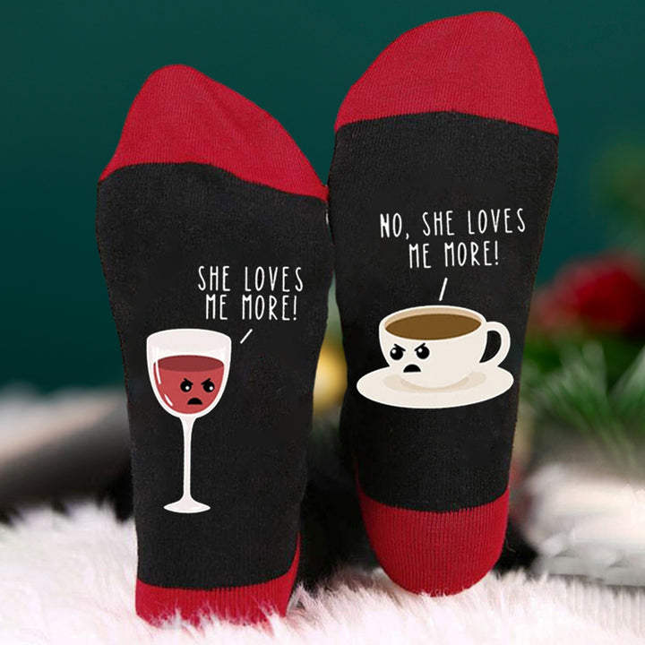 1 Pair Festive Christmas Socks Cute Snowman Bowknot Letters Print Mid Tube Winter Socks Holiday Gift Image 8