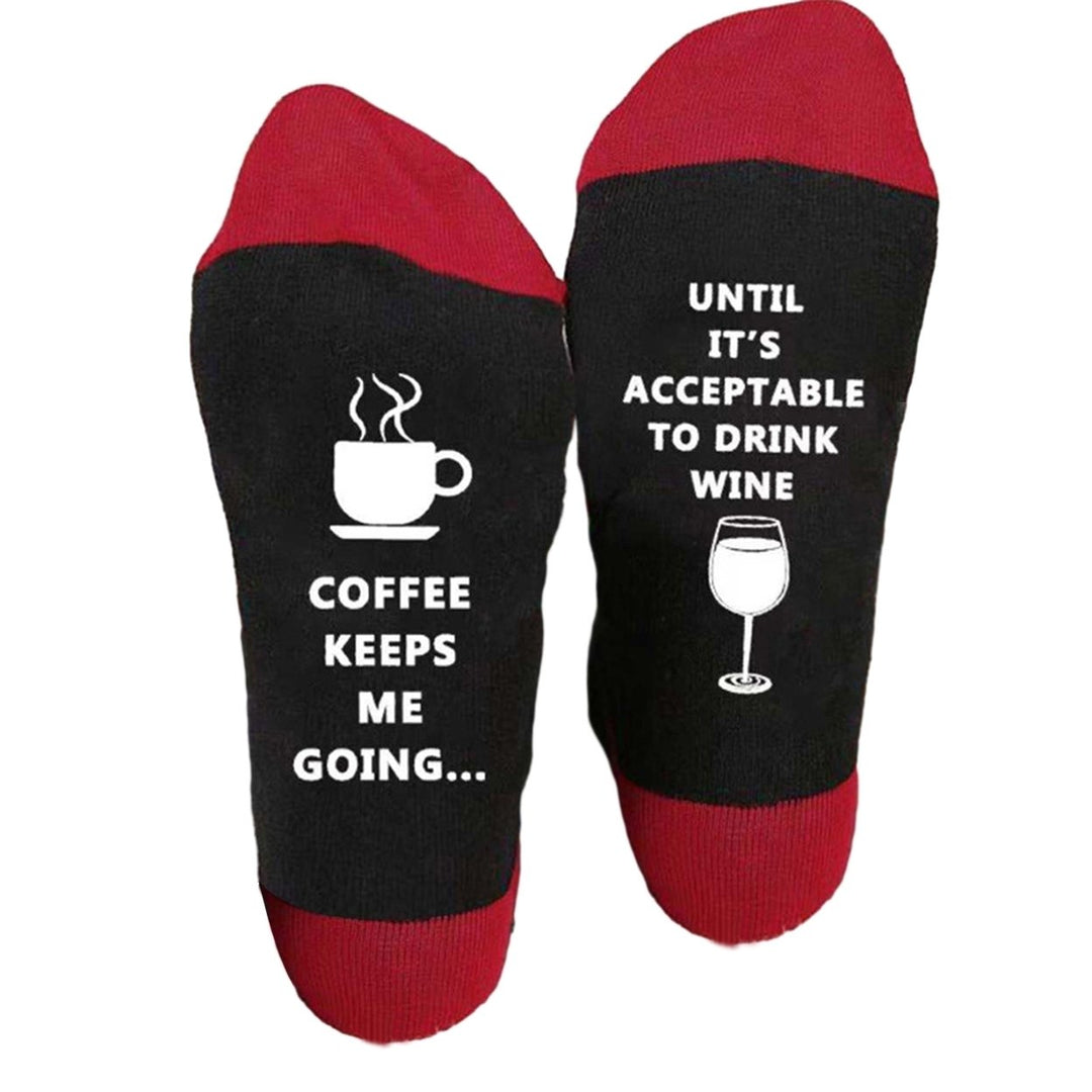 1 Pair Autumn Winter Women Men Mid-tube Socks Santa Claus Deer Snowman Wine Cup Pattern Color Block Long Socks Christmas Image 1