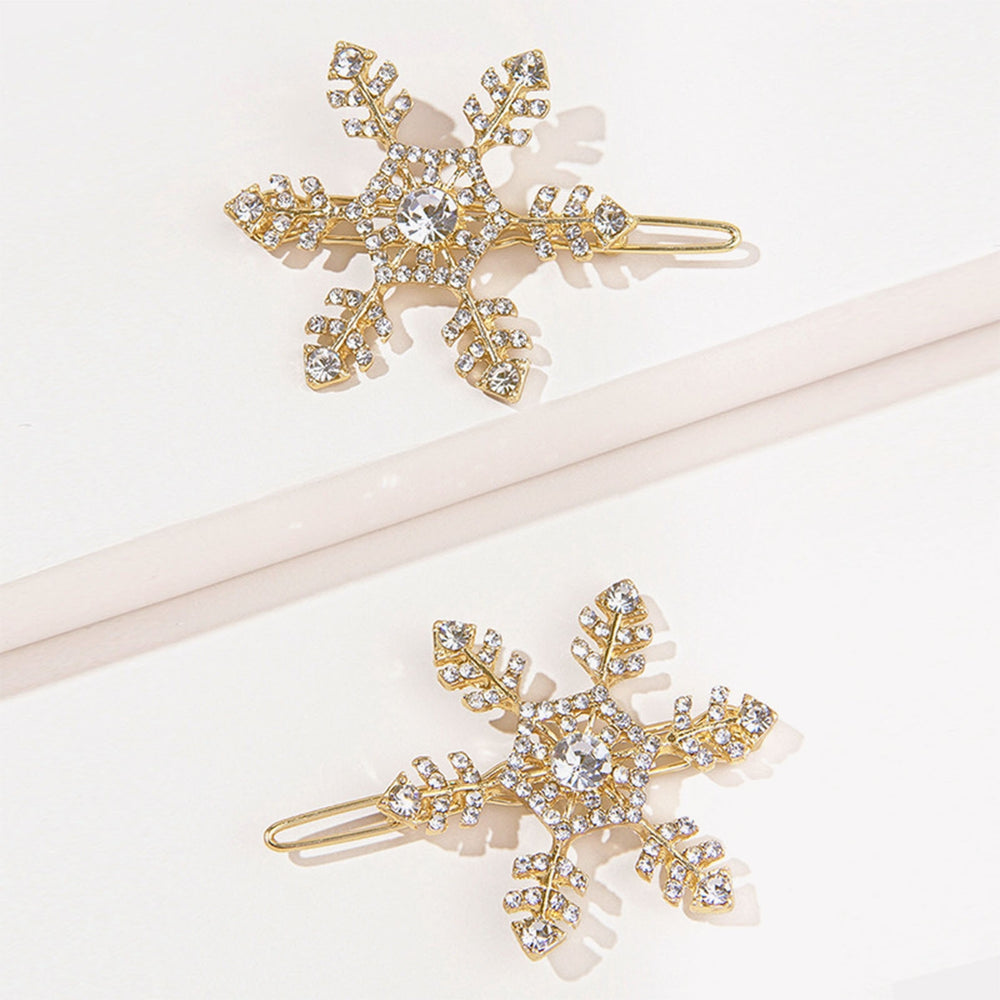 Hair Clip Stylish Hairpin Sparkling Snowflake Design Women Girls Daily Wear Hair Clamp Weddings Christmas Ornaments Image 2