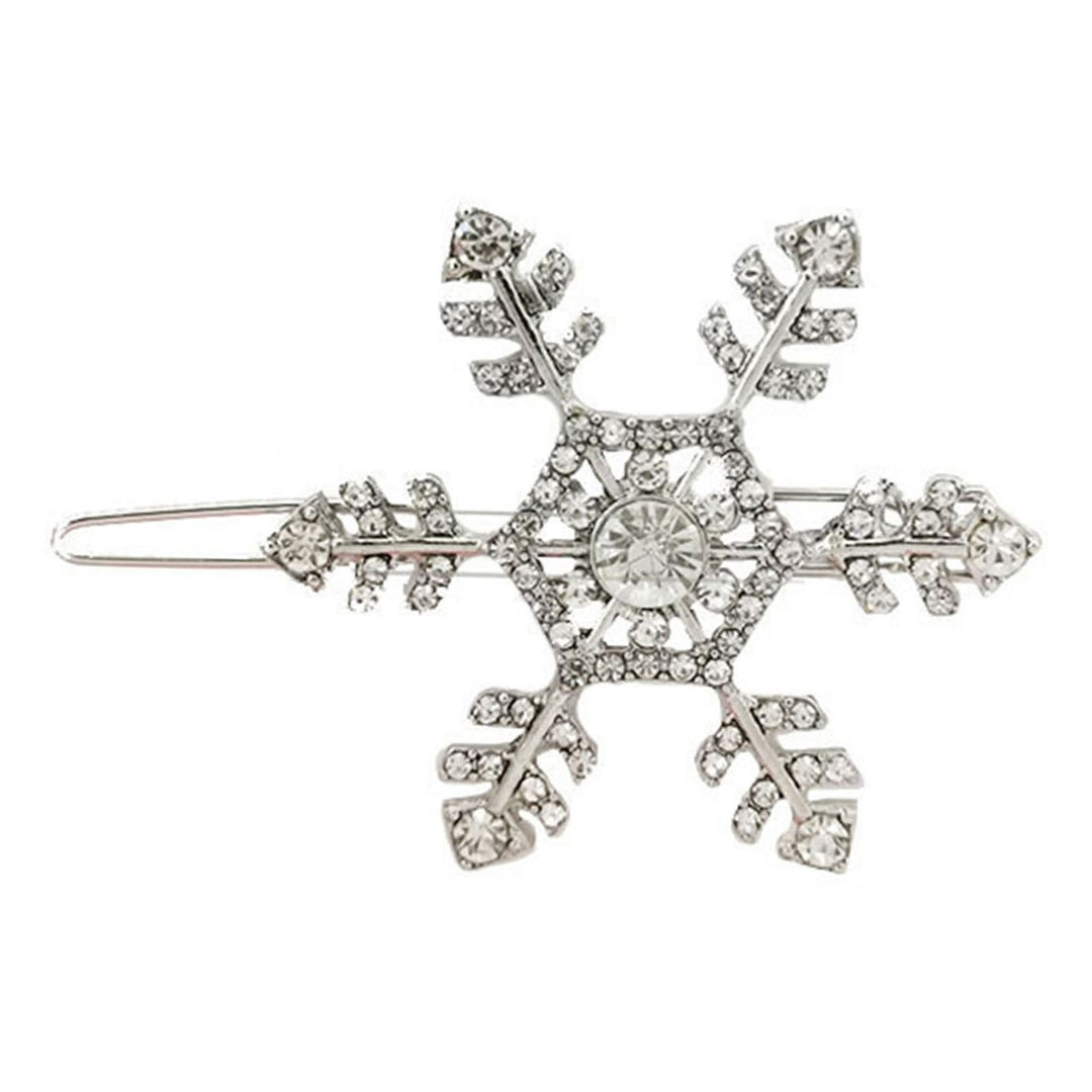 Hair Clip Stylish Hairpin Sparkling Snowflake Design Women Girls Daily Wear Hair Clamp Weddings Christmas Ornaments Image 4