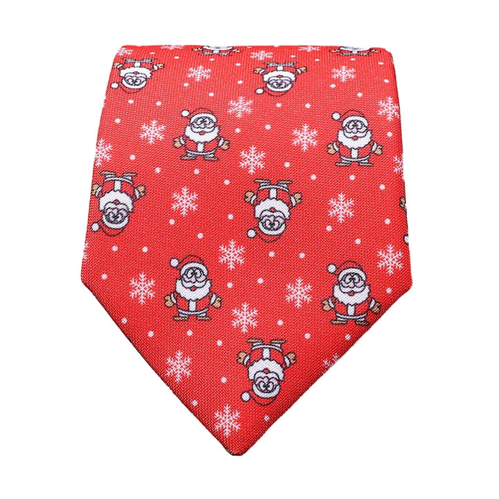 Men Necktie Christmas Cartoon Santa Claus Snowman Print Smooth Exquisite Adjustable Holiday Year Party Tie Suit Coat Image 4