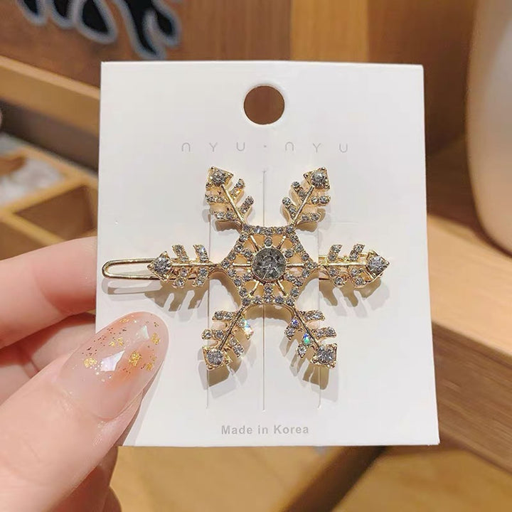 Hair Clip Stylish Hairpin Sparkling Snowflake Design Women Girls Daily Wear Hair Clamp Weddings Christmas Ornaments Image 9